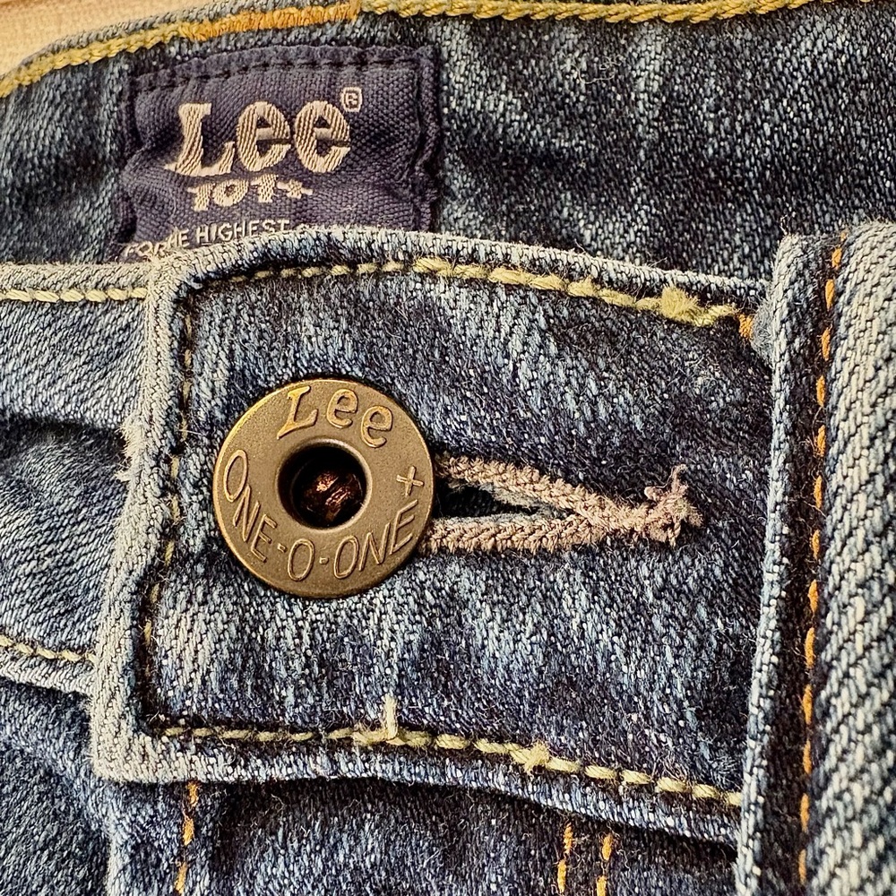Lee‎ 101+ Heritage Jeans Hair-on-Hide Leather Patch  Blue Tonal Stitch size 29 - Picture 11 of 16